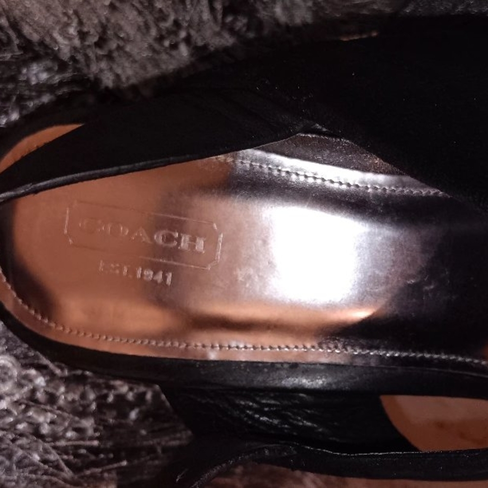 Coach Black Platform Shoes with Crisscross Straps - Picture 2 of 7